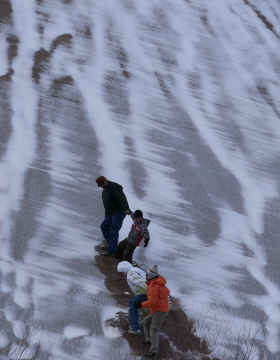 Climbing the dunes!